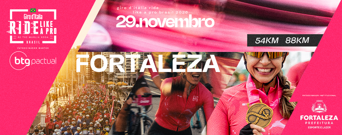 Banner oficial Giro d'Italia Ride Like a Pro Brasil 2026 - Fortaleza